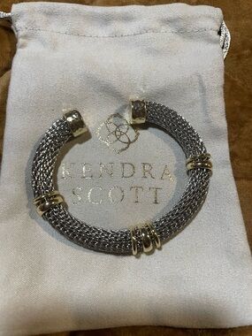 Kendra Scott Maya Two-Tone Mesh Cuff Bracelet - Silver with Gold Accents